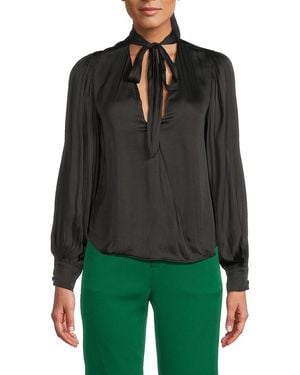 AREA STARS Celina Long Sleeve Peasant Top - Green