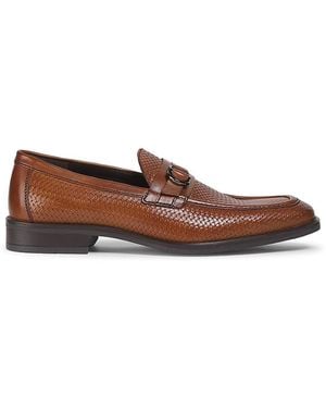 Steve Madden Respin Textured Leather Penny Loafers - Brown