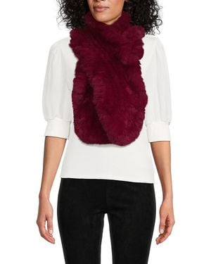 Saks Fifth Avenue Faux Fur Scarf - Red