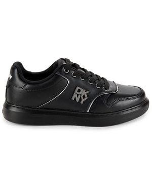 DKNY Low Top Leather Sneakers - Black