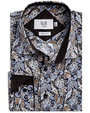Elie Balleh Slim Fit Paisley Sport Shirt - Black