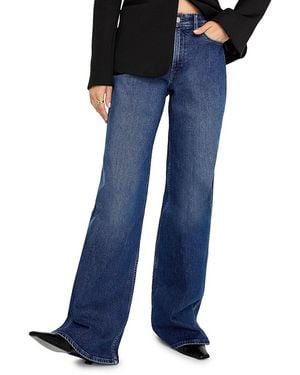 GOOD AMERICAN Good Skate High-Rise Stretch Wide-Leg Jeans - Blue