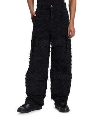 Who Decides War Husk Cotton Wide-leg Pants - Black