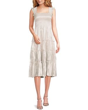 KOURT Calypso Tiered Midi Dress - Natural
