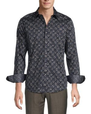 Robert Graham Deckard Long Sleeve Cotton Classic-Fit Shirt - Black