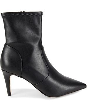 Saks Fifth Avenue Quartz 76Mm Faux Leather Stiletto Boots - Black
