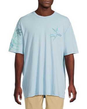 Tommy Bahama Blurred Vines Printed Cotton T-Shirt - Blue