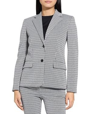 Theory Grid Two-Button Jacket - Gray