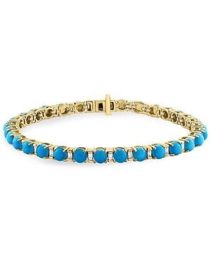 Effy 14k Yellow Gold, Turquoise & Diamond Bracelet - Blue