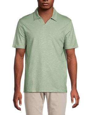 Kenneth Cole Slub-Knit Stretch Polo Shirt - Green