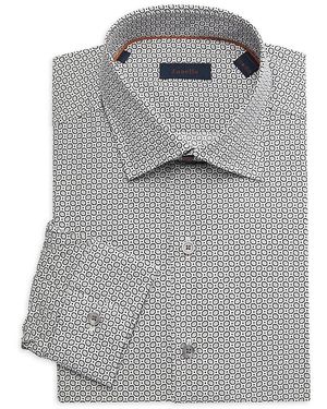 Zanella 'Geometric Print Dress Shirt - Grey