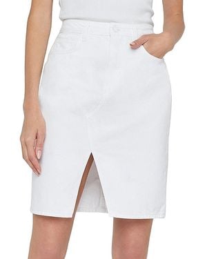 L'Agence Tylee Denim Skirt - White