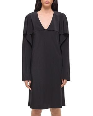 Helmut Lang Draped Scarf Silk Dress - Black