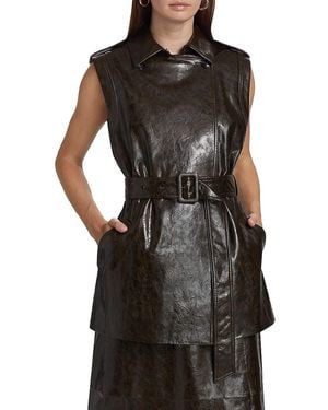 Kobi Halperin Harper Faux Leather Vest - Black