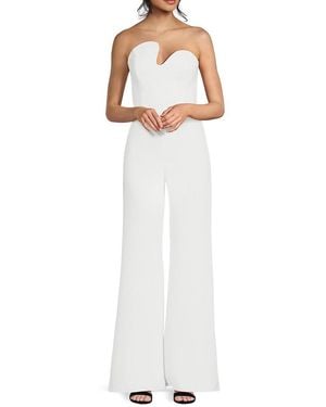 Amanda Uprichard Off-The-Shoulder Wide Leg Jumpsuit - White
