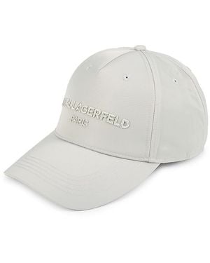 Karl Lagerfeld Logo Cotton Baseball Cap - White