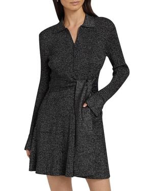 Toccin Hilary Lurex Rib-Knit Minidress - Black