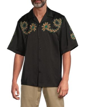 Scotch & Soda Joe Jonas X Scotch Soda Embroidered Camp Shirt - Black