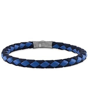 Esquire Leather & Sterling Silver Bracelet - Blue