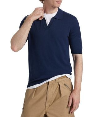 Saks Fifth Avenue Collection Johnny Collar Polo - Blue