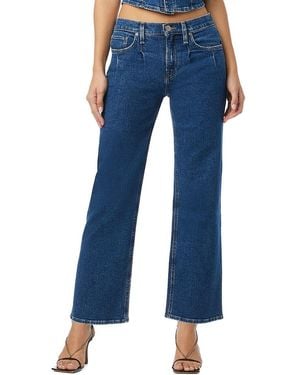 Hudson Jeans Rosie Low-Rise Pleated Cropped Flare Jeans - Blue
