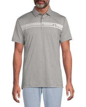 J.Lindeberg J. Lindeberg Klas Regular Fit Stripe Logo Polo - Grey