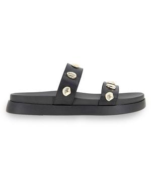 BCBGeneration Jolen 35Mm Shell-Embellished Faux-Leather Platform Sandals - Black