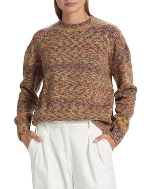 Saks Fifth Avenue Yarn-Dyed Wool Pullover Sweater - Brown