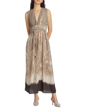 Altuzarra Fiona Abstract Sleeveless Midi-Dress - Natural