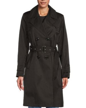 Via Spiga Tie-Waist Cotton-Blend Trench Coat - Black