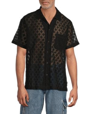 Wesc Mesh Cotton-Blend Camp Shirt - Black
