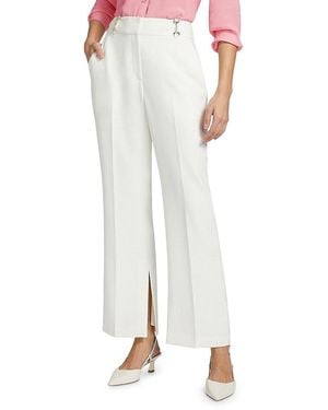 Tahari Paisleigh Horsebit Stretch Straight-Leg Trousers - White