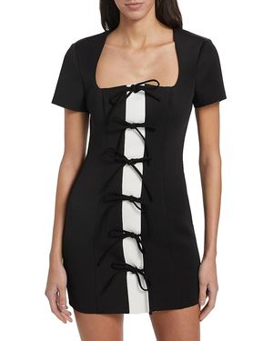 As It May Koresma Colorblocked Bowtie Minidress - Black