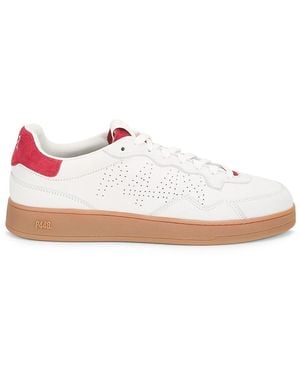 P448 Logo Perforated Leather Trainers - Pink