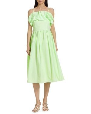 Amanda Uprichard Annemarie Ruffled Fit-&-Flare Midi Dress - Green