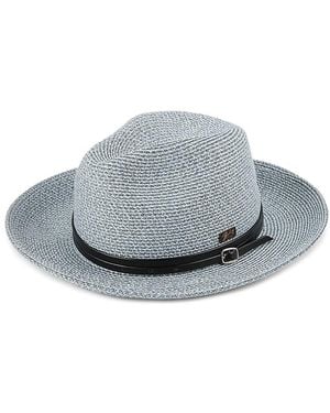 Bailey Balans Curved Brim Straw Fedora - Grey