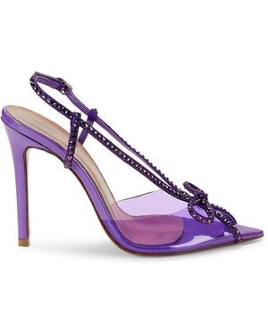 Andrea Wazen Kay Embellished Bow Sandals - Purple