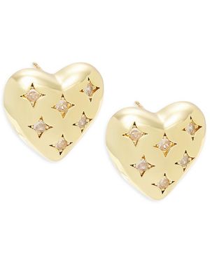 AREA STARS 14K-Dipped Puffy Heart Stud Earrings - Metallic