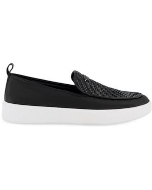 Karl Lagerfeld Mixed Media Logo Slip-On Sneakers - Black