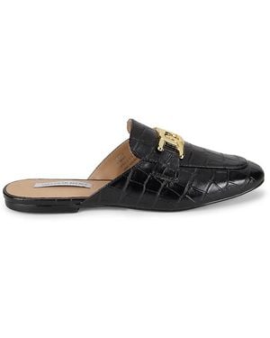 Saks Fifth Avenue Marla Embossed Metallic Mules - Black