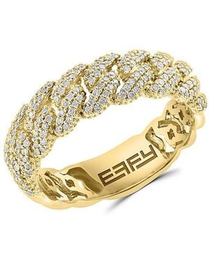 Effy 14k Yellow Gold & 0.35 Tcw Diamond Link Chain Ring - Metallic
