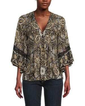 Kobi Halperin Ele Floral Lace-Trim Top - Multicolour