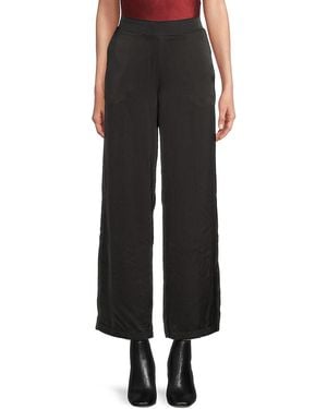 Tahari Solid Straight Ankle Pants - Black