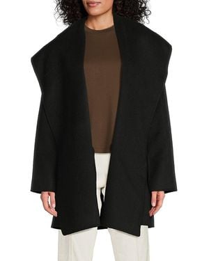 Vince Hooded Wool-Blend Coat - Black