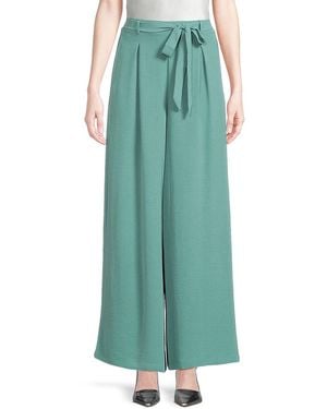 Bobeau Pleated Wide-Leg Pants - Green