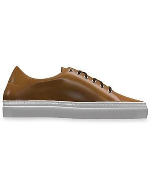 Nettleton Calf Leather Low-top Trainers - Brown
