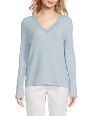 Amicale Cashmere V-Neck Jumper - Blue