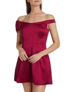 Nicholas the Label Lily Satin Off-The-Shoulder Minidress - Red