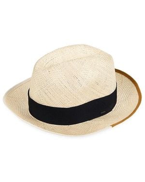 Bailey Hesmond Dual Piped Straw Fedora - White