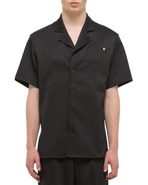 Helmut Lang Modest Woven Jacquard Camp Shirt - Black